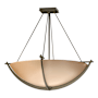 Hubbardton Forge Compass 3 Light 27" Wide Semi-Flush Bowl Ceiling Fixture with Customizable Glass Shade Soft Gold / Sand