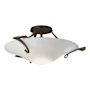 Hubbardton Forge Antasia 22" Wide Semi-Flush Bowl Ceiling Fixture with Customizable Glass Shade Bronze / Opal