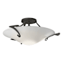 Hubbardton Forge Antasia 22" Wide Semi-Flush Bowl Ceiling Fixture with Customizable Glass Shade Natural Iron / Opal