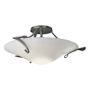 Hubbardton Forge Antasia 22" Wide Semi-Flush Bowl Ceiling Fixture with Customizable Glass Shade Vintage Platinum / Opal
