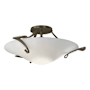 Hubbardton Forge Antasia 22" Wide Semi-Flush Bowl Ceiling Fixture with Customizable Glass Shade Soft Gold / Opal