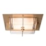 Hubbardton Forge Axis 17" Wide Flush Mount Square Ceiling Fixture Soft Gold / Clear