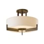 Hubbardton Forge Axis 3 Light 19" Wide Semi-Flush Drum Ceiling Fixture with Customizable Glass Shade Dark Smoke / Opal