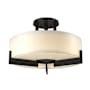 Hubbardton Forge Axis 3 Light 19" Wide Semi-Flush Drum Ceiling Fixture with Customizable Glass Shade Black / Opal