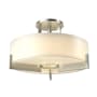 Hubbardton Forge Axis 3 Light 19" Wide Semi-Flush Drum Ceiling Fixture with Customizable Glass Shade Vintage Platinum / Opal