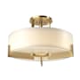 Hubbardton Forge Axis 3 Light 19" Wide Semi-Flush Drum Ceiling Fixture with Customizable Glass Shade Modern Brass