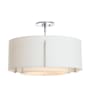 Hubbardton Forge Exos 3 Light 23" Wide Semi-Flush Drum Ceiling Fixture with Customizable Fabric Shade Sterling / Natural Anna