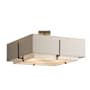 Hubbardton Forge Exos 4 Light 25" Wide Semi-Flush Square Ceiling Fixture with Customizable Fabric Shade Dark Smoke / Flax