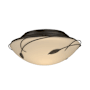 Hubbardton Forge Leaf 2 Light 14" Wide Semi-Flush Bowl Ceiling Fixture with Customizable Glass Shade Dark Smoke / Opal