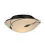 Hubbardton Forge Leaf 2 Light 14" Wide Semi-Flush Bowl Ceiling Fixture with Customizable Glass Shade Black / Opal