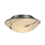 Hubbardton Forge Leaf 2 Light 14" Wide Semi-Flush Bowl Ceiling Fixture with Customizable Glass Shade Vintage Platinum / Opal