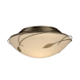 Hubbardton Forge Leaf 2 Light 14" Wide Semi-Flush Bowl Ceiling Fixture with Customizable Glass Shade Soft Gold / Opal
