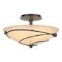 Hubbardton Forge Leaf 2 Light 14" Wide Semi-Flush Bowl Ceiling Fixture Dark Smoke / Sand