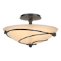 Hubbardton Forge Leaf 2 Light 14" Wide Semi-Flush Bowl Ceiling Fixture Black / Sand