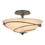 Hubbardton Forge Leaf 2 Light 14" Wide Semi-Flush Bowl Ceiling Fixture Natural Iron / Sand