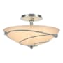 Hubbardton Forge Leaf 2 Light 14" Wide Semi-Flush Bowl Ceiling Fixture Vintage Platinum / Sand