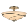 Hubbardton Forge Leaf 2 Light 14" Wide Semi-Flush Bowl Ceiling Fixture Soft Gold / Sand