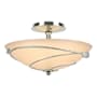 Hubbardton Forge Leaf 2 Light 14" Wide Semi-Flush Bowl Ceiling Fixture Sterling / Sand
