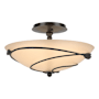 Hubbardton Forge Leaf 2 Light 14" Wide Semi-Flush Bowl Ceiling Fixture Oil Rubbed Bronze / Sand