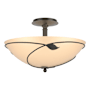 Hubbardton Forge Leaf 3 Light 16" Wide Semi-Flush Bowl Ceiling Fixture Dark Smoke / Sand