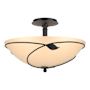 Hubbardton Forge Leaf 3 Light 16" Wide Semi-Flush Bowl Ceiling Fixture Black / Sand