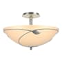 Hubbardton Forge Leaf 3 Light 16" Wide Semi-Flush Bowl Ceiling Fixture Vintage Platinum / Sand