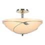 Hubbardton Forge Leaf 3 Light 16" Wide Semi-Flush Bowl Ceiling Fixture Sterling / Sand