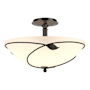 Hubbardton Forge Leaf 3 Light 16" Wide Semi-Flush Bowl Ceiling Fixture Oil Rubbed Bronze / Opal