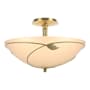 Hubbardton Forge Leaf 3 Light 16" Wide Semi-Flush Bowl Ceiling Fixture Modern Brass / Sand