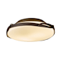 Hubbardton Forge Flora 2 Light 14" Wide Flush Mount Bowl Ceiling Fixture with Customizable Glass Shade Dark Smoke / Opal