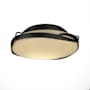Hubbardton Forge Flora 2 Light 14" Wide Flush Mount Bowl Ceiling Fixture with Customizable Glass Shade Black / Opal