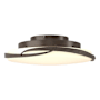 Hubbardton Forge Flora 24" Wide LED Flush Mount Bowl Ceiling Fixture with Customizable Glass Shade Bronze / Opal