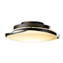 Hubbardton Forge Flora 24" Wide LED Flush Mount Bowl Ceiling Fixture with Customizable Glass Shade Dark Smoke / Opal