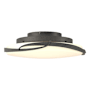Hubbardton Forge Flora 24" Wide LED Flush Mount Bowl Ceiling Fixture with Customizable Glass Shade Natural Iron / Opal
