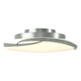 Hubbardton Forge Flora 24" Wide LED Flush Mount Bowl Ceiling Fixture with Customizable Glass Shade Vintage Platinum / Opal