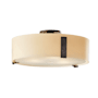 Hubbardton Forge Impressions 3 Light 18" Wide Semi-Flush Drum Ceiling Fixture with Customizable Glass Shade Dark Smoke / Opal