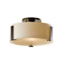 Hubbardton Forge Impressions 12" Wide Semi-Flush Drum Ceiling Fixture Dark Smoke / Opal