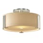 Hubbardton Forge Impressions 12" Wide Semi-Flush Drum Ceiling Fixture Vintage Platinum / Opal