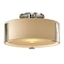 Hubbardton Forge Impressions 12" Wide Semi-Flush Drum Ceiling Fixture Sterling / Opal