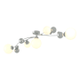 Hubbardton Forge Sprig 5 Light 62" Wide Semi-Flush Ceiling Fixture Vintage Platinum / Opal