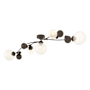 Hubbardton Forge Sprig 5 Light 62" Wide Semi-Flush Ceiling Fixture Bronze / Opaline