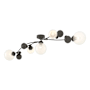 Hubbardton Forge Sprig 5 Light 62" Wide Semi-Flush Ceiling Fixture Dark Smoke / Opaline