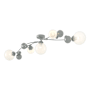 Hubbardton Forge Sprig 5 Light 62" Wide Semi-Flush Ceiling Fixture Vintage Platinum / Opaline