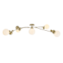Hubbardton Forge Sprig 5 Light 62" Wide Semi-Flush Ceiling Fixture Soft Gold / Opaline