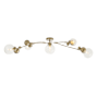 Hubbardton Forge Sprig 5 Light 62" Wide Semi-Flush Ceiling Fixture Soft Gold / Water