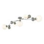 Hubbardton Forge Sprig 5 Light 62" Wide Semi-Flush Ceiling Fixture Sterling / Opaline