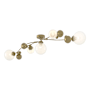 Hubbardton Forge Sprig 5 Light 62" Wide Semi-Flush Ceiling Fixture Modern Brass / Opaline