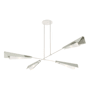 Hubbardton Forge Vertex 4 Light 92" Wide Linear Pendant White / Sterling Accent