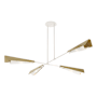 Hubbardton Forge Vertex 4 Light 92" Wide Linear Pendant White / Modern Brass