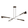Hubbardton Forge Vertex 4 Light 92" Wide Linear Pendant Bronze / White